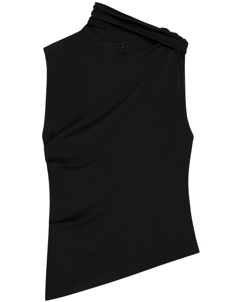 Courrèges Drapiertes Tanktop - Schwarz Schwarz