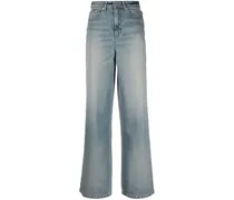 Weite Jeans mit Logo-Patch - Blau