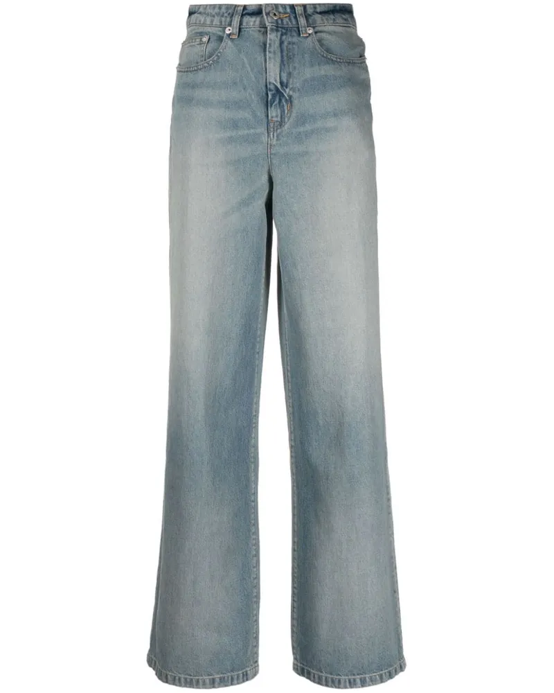 Kenzo Weite Jeans mit Logo-Patch - Blau Blau