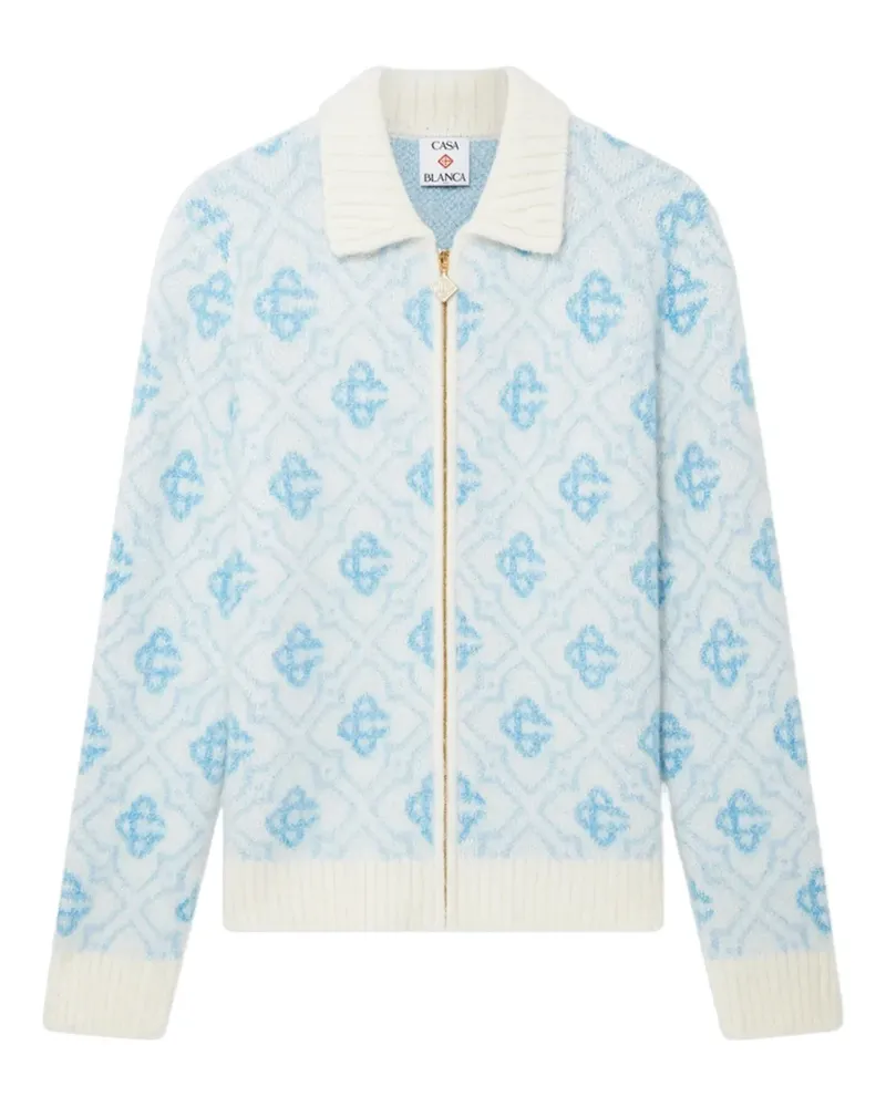 Casablanca Paris Gemusterter Cardigan mit Reißverschluss - Blau Blau