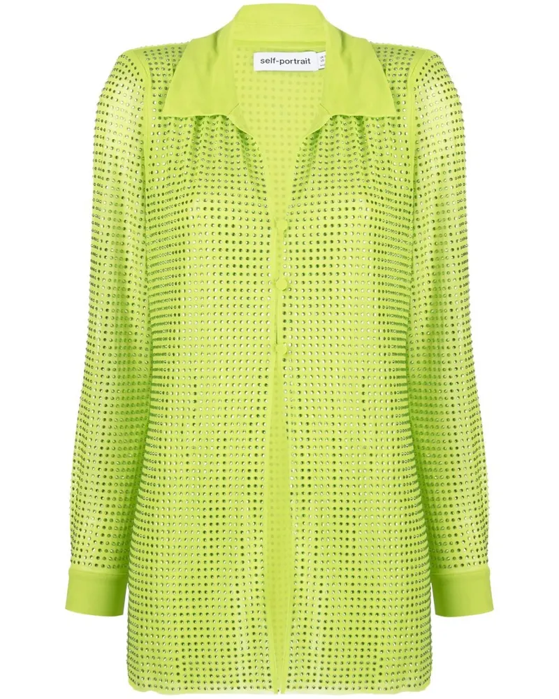 Self-Portrait Hotfix Hemd - Grün Grün