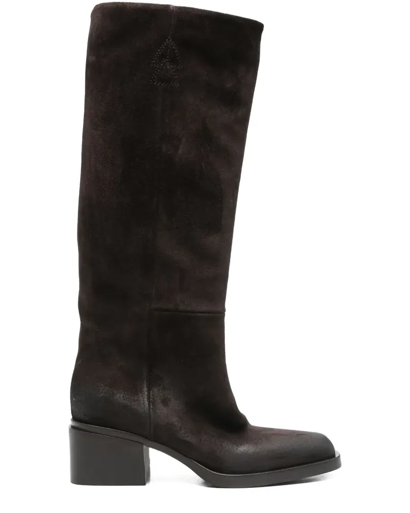 Elena Iachi Stiefel mit Blockabsatz 60mm - Braun Braun