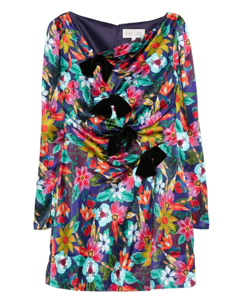 Saloni Kelly Minikleid - Blau Blau