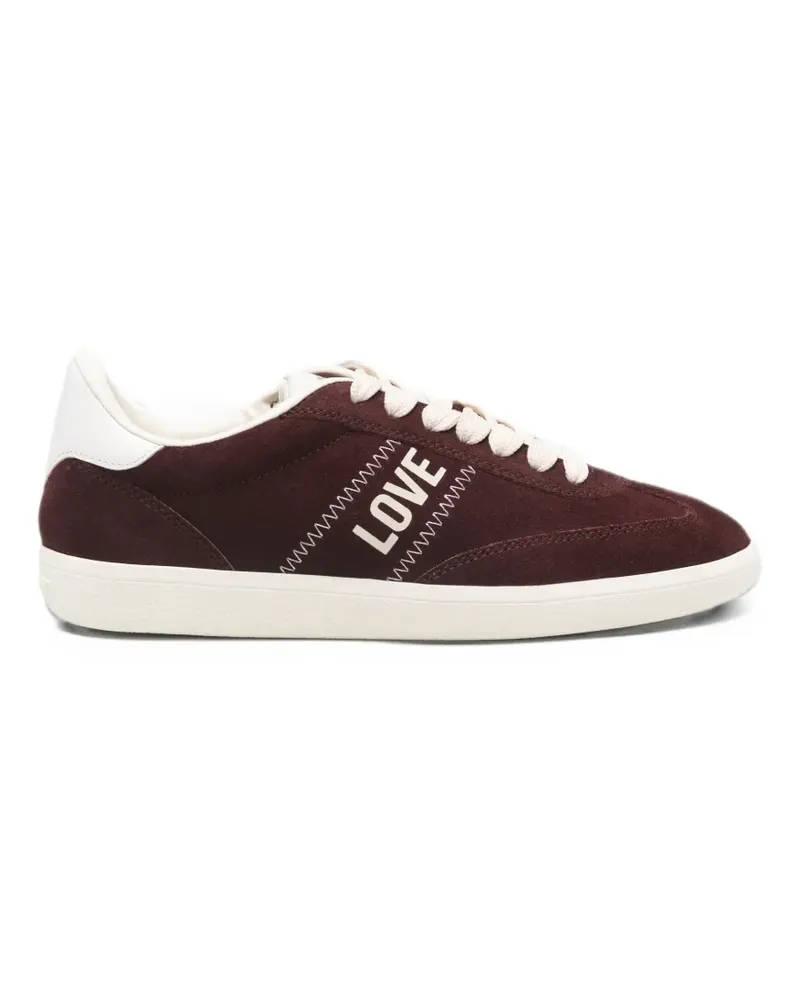Moschino logo-print suede sneakers - Rot Rot