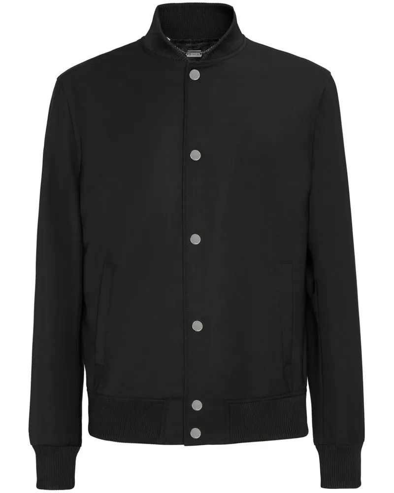 Billionaire Bomberjacke mit strassverziertem Wappen - Schwarz Schwarz