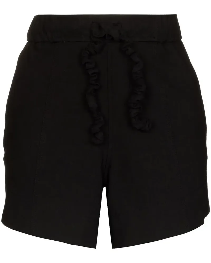 Ganni Shorts mit Knitteroptik - Schwarz Schwarz