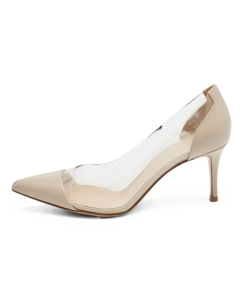 Gianvito Rossi Plexi point-toe heeled pumps - Nude Nude