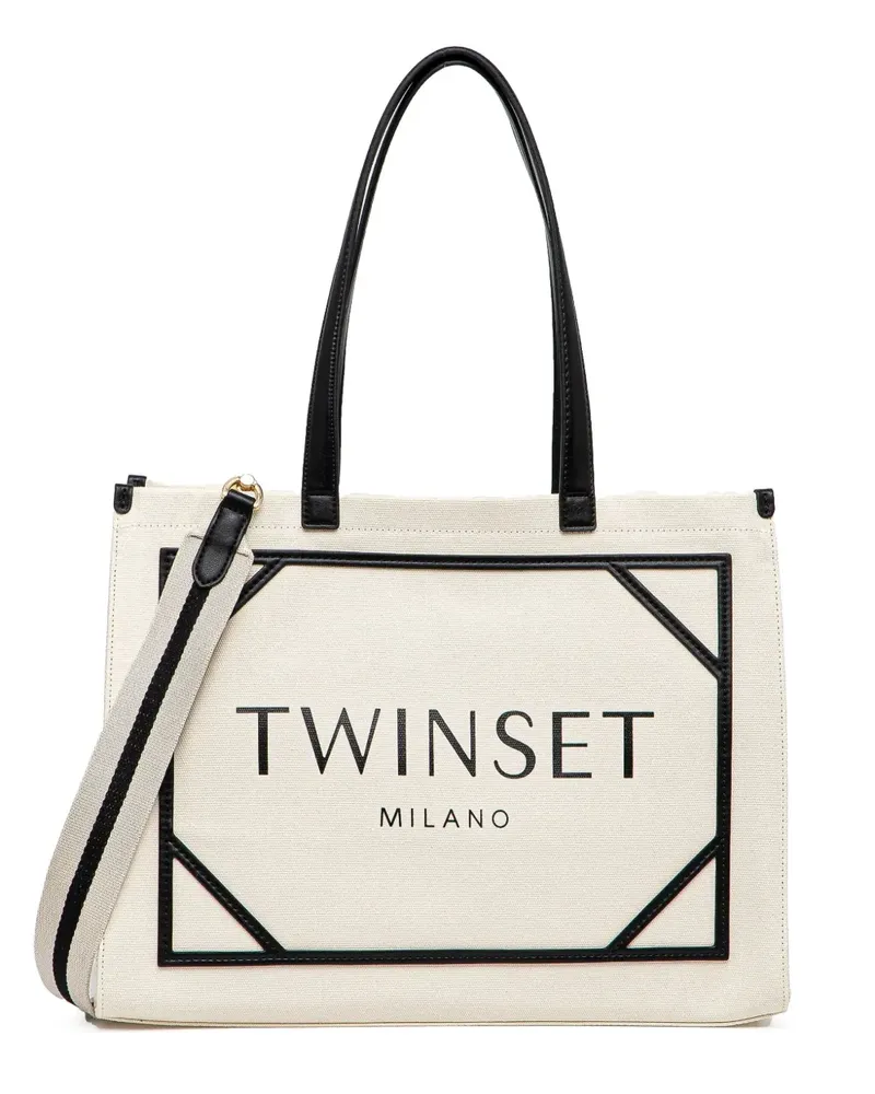 Twin-Set Tote Bag mit Logo - Nude Nude