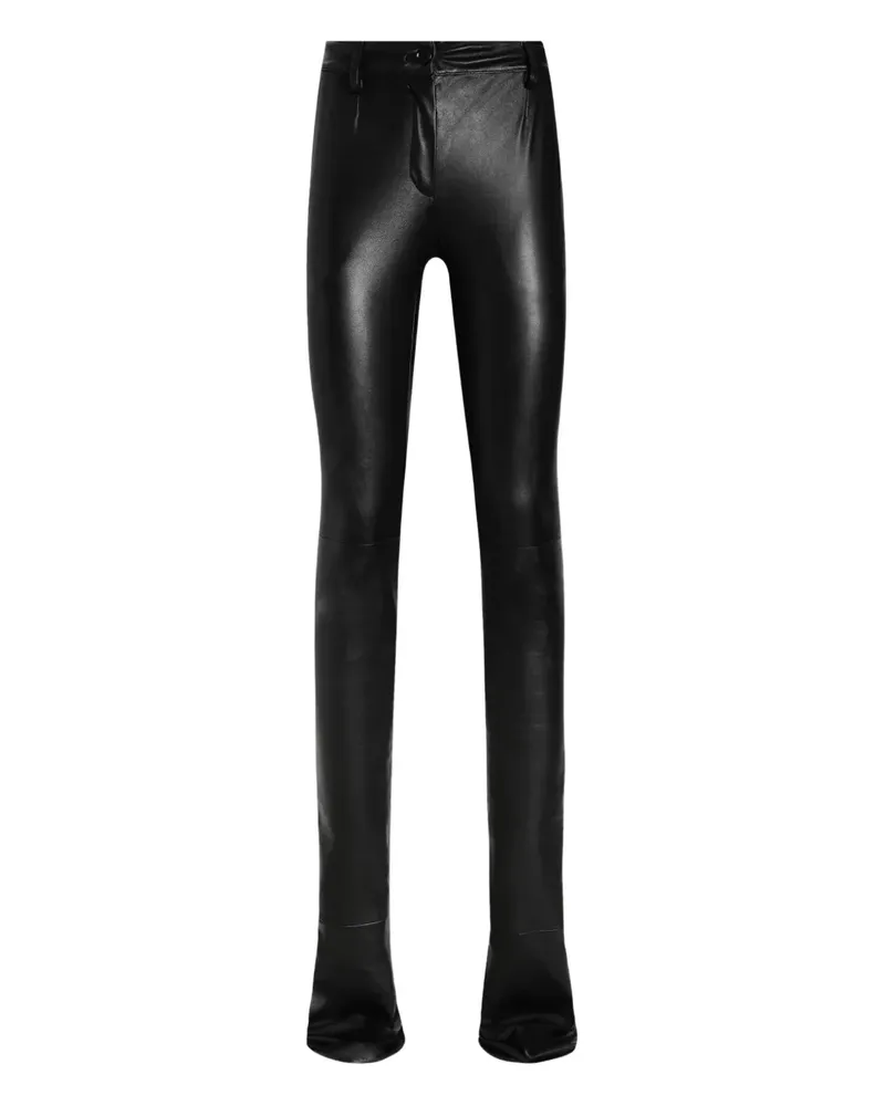 Dolce & Gabbana Hose aus Leder - Schwarz Schwarz