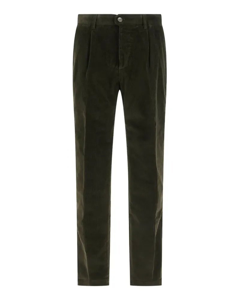 Incotex pleated corduroy trousers - Grün Grün