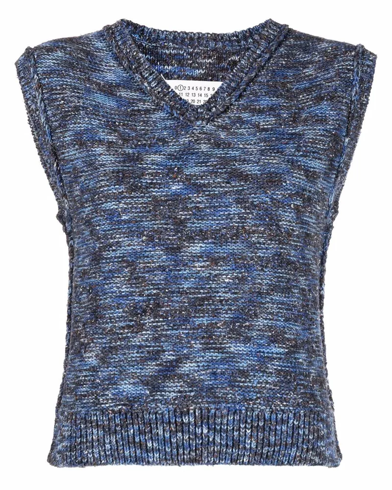 Maison Margiela Meliertes Stricktop - Blau Blau
