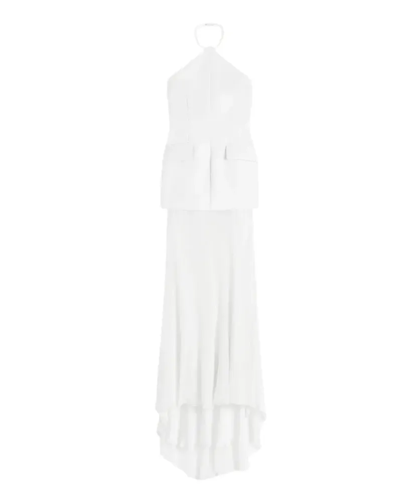 SPORTMAX Neckholder-Kleid mit Klappentasche - Weiß Weiß