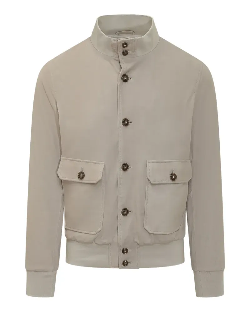 BARBA button-up patch-pocket jacket - Nude Nude
