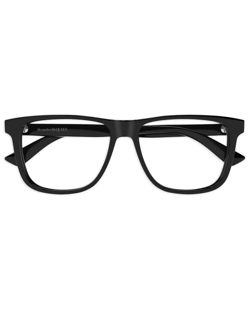 Alexander McQueen Brille mit eckigem Gestell - Schwarz Schwarz