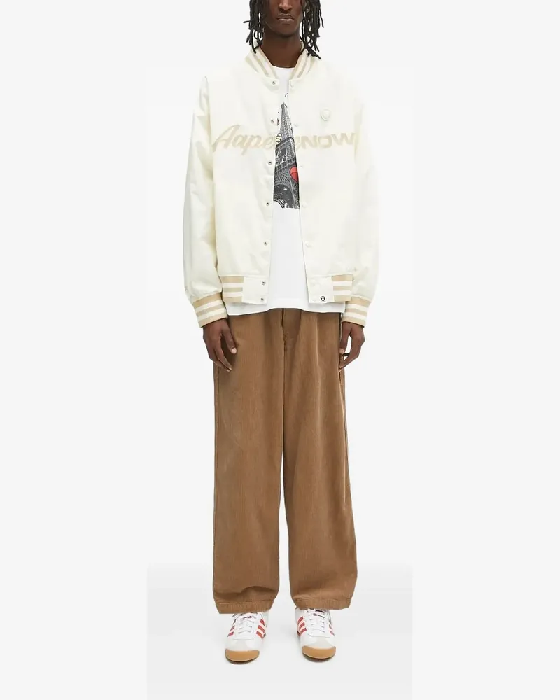 BAPE Bomberjacke mit Ape Now-Stickerei - Nude Nude