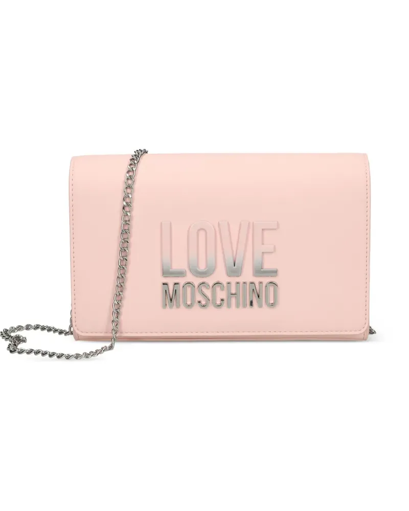 Moschino Umhängetasche mit Logo-Schild - Rosa Rosa