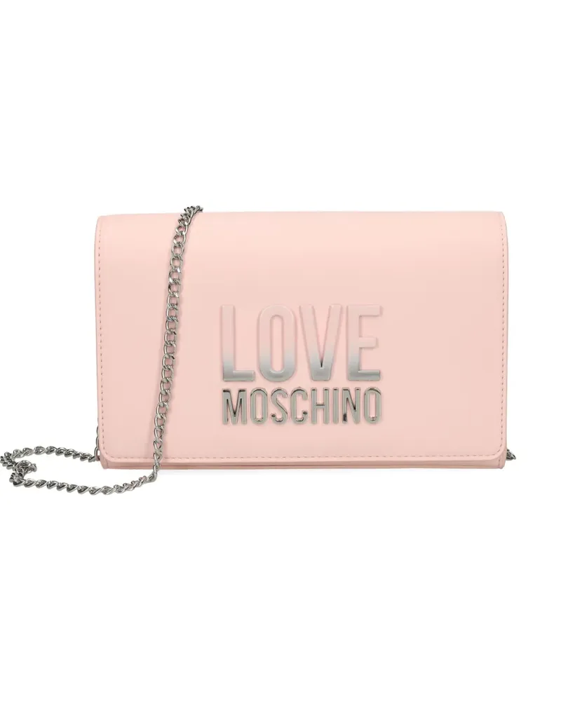 Moschino Umhängetasche mit Logo-Schild - Rosa Rosa