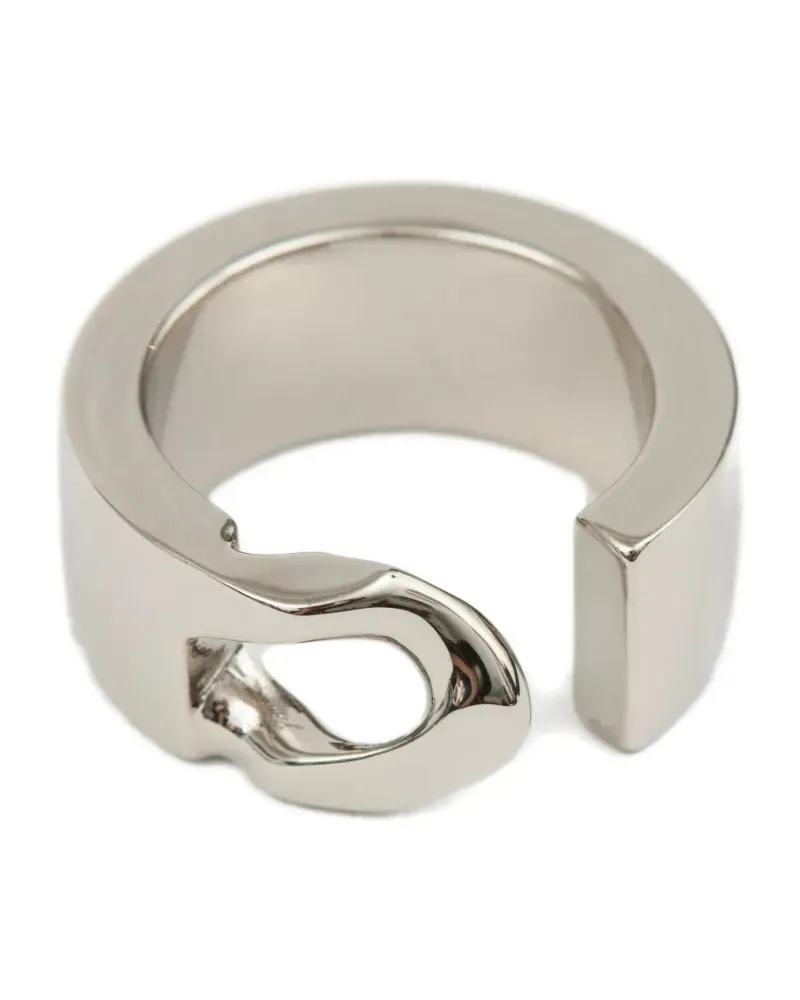Maison Margiela Minimal Ring mit Logo 3mm - Silber Silber