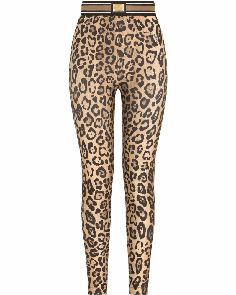 Dolce & Gabbana Leggings mit Leoparden-Print - Braun Braun