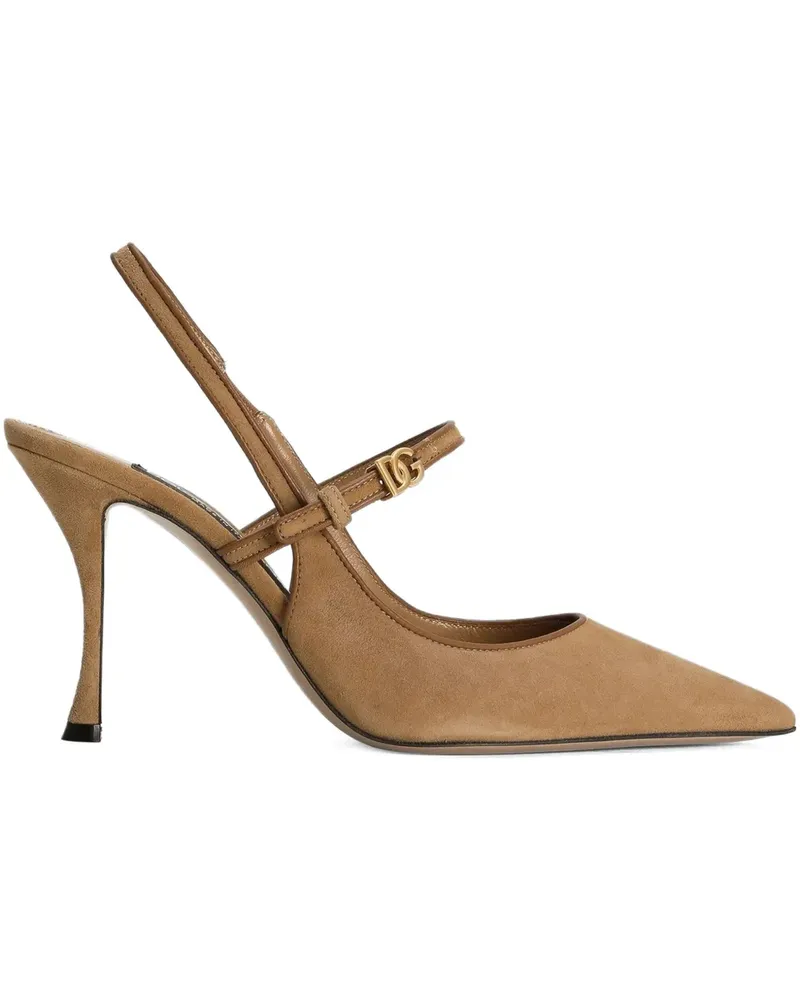 Dolce & Gabbana Slingback-Pumps mit Logo - Nude Nude