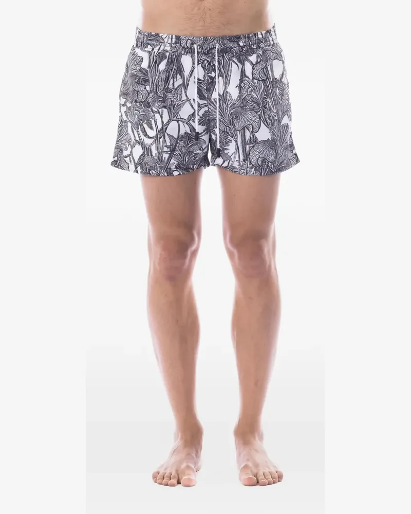 Roberto Cavalli Badeshorts mit Blumenprint - Schwarz Schwarz