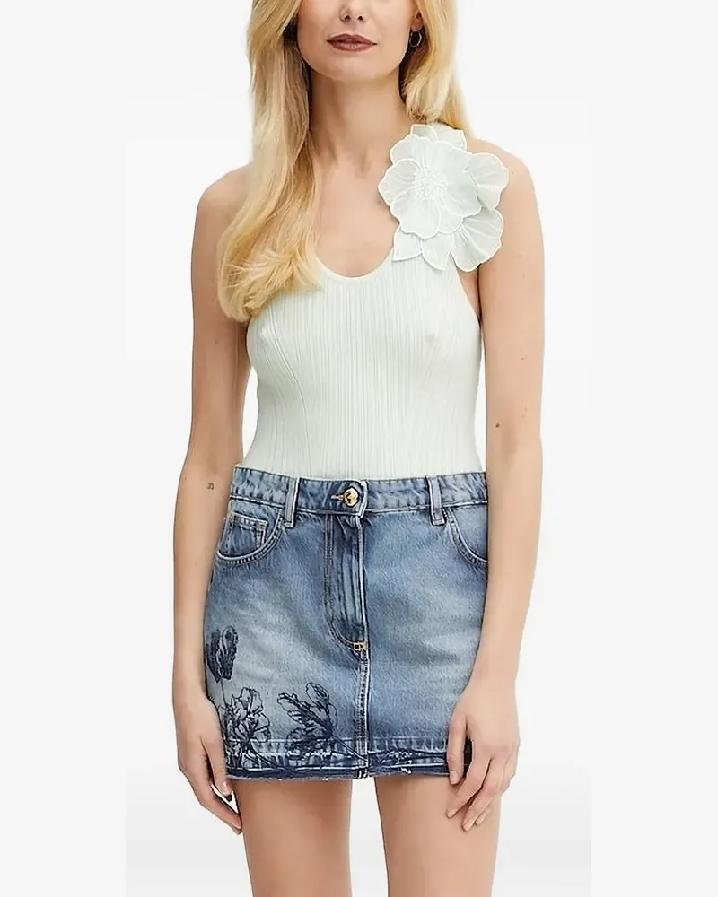 Elisabetta Franchi Top mit Blumenapplikation - Grün Grün