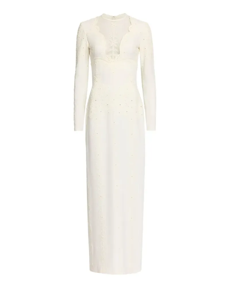 Elie Saab Langärmeliges Maxikleid - Nude Nude