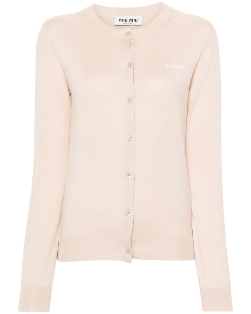 Miu Miu Cardigan mit Intarsien-Logo - Rosa Rosa