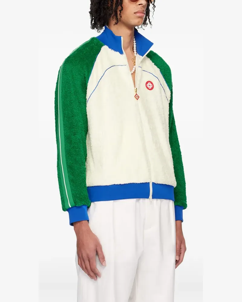 Casablanca Paris Fleecejacke in Colour-Block-Optik - Weiß Weiß