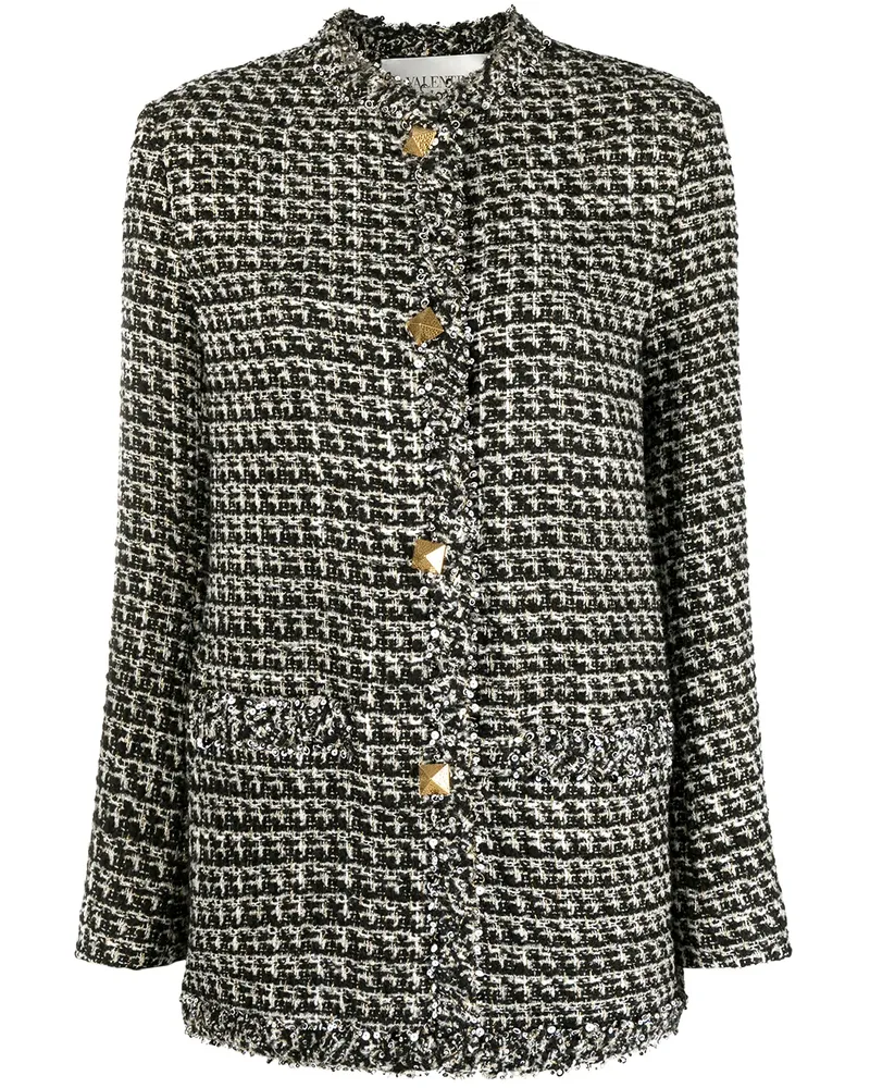 Valentino Garavani Tweed-Jacke mit Pailletten - Schwarz Schwarz