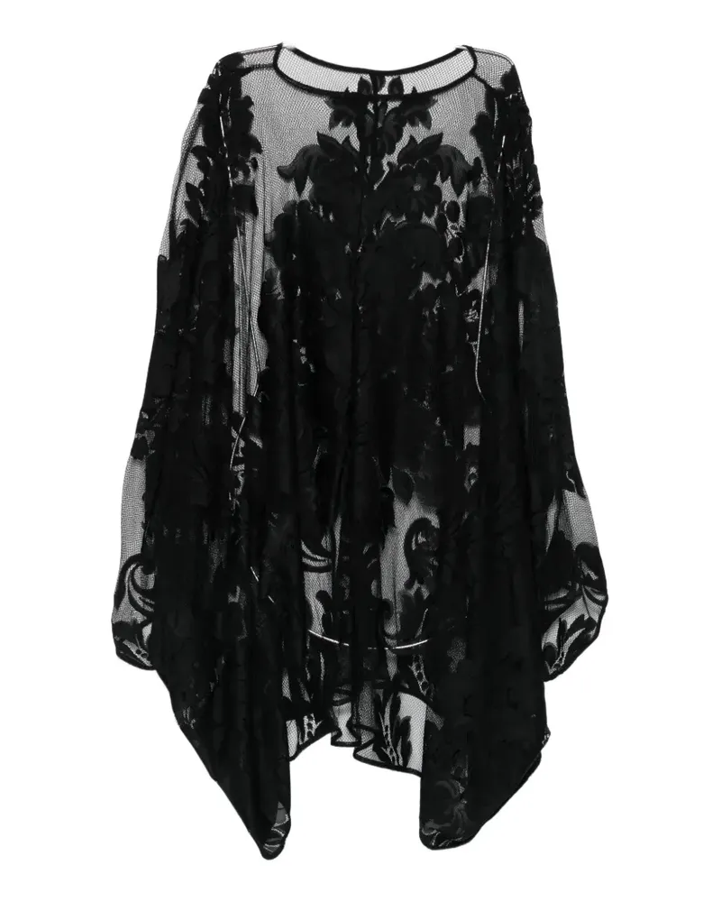 Norma Kamali mini floral-devoré mesh dress - Schwarz Schwarz
