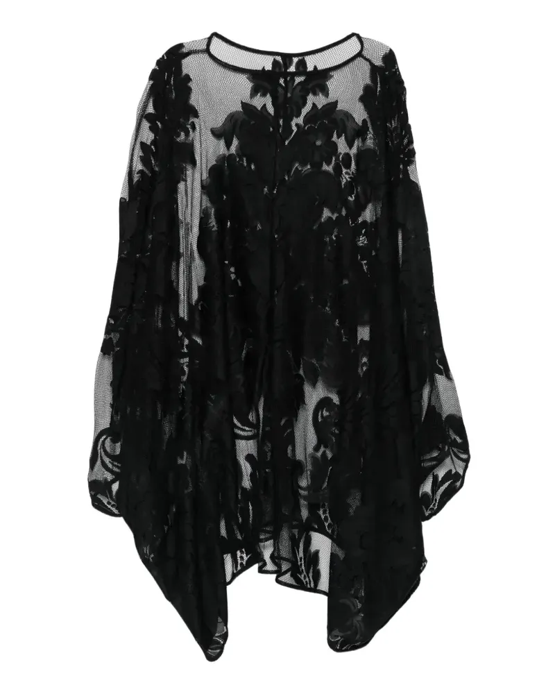 Norma Kamali mini floral-devoré mesh dress - Schwarz Schwarz