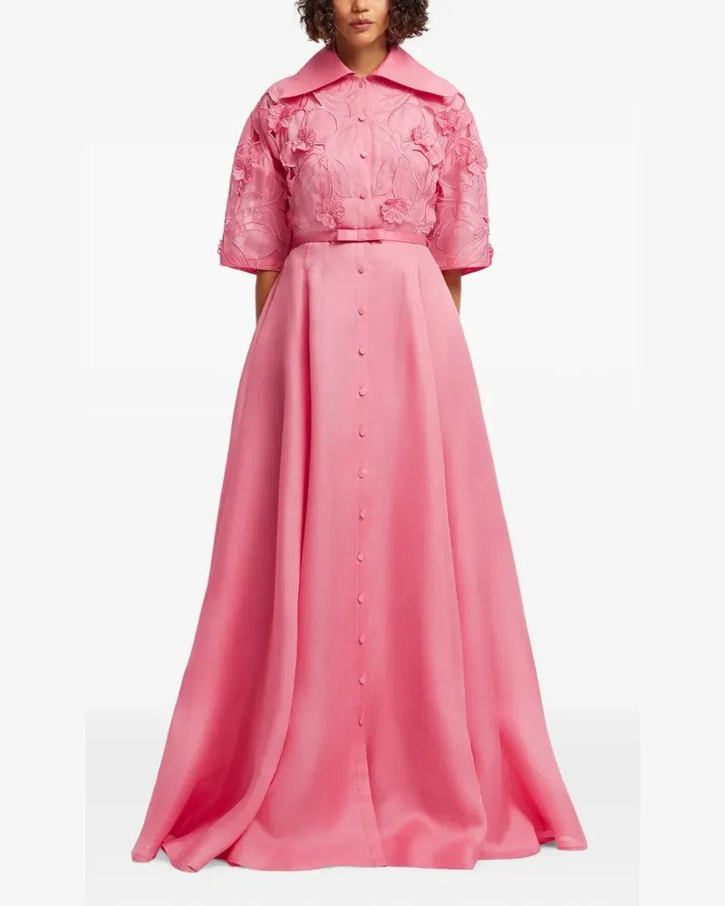 LEO LIN Junia Maxikleid mit Blumenapplikation - Rosa Rosa