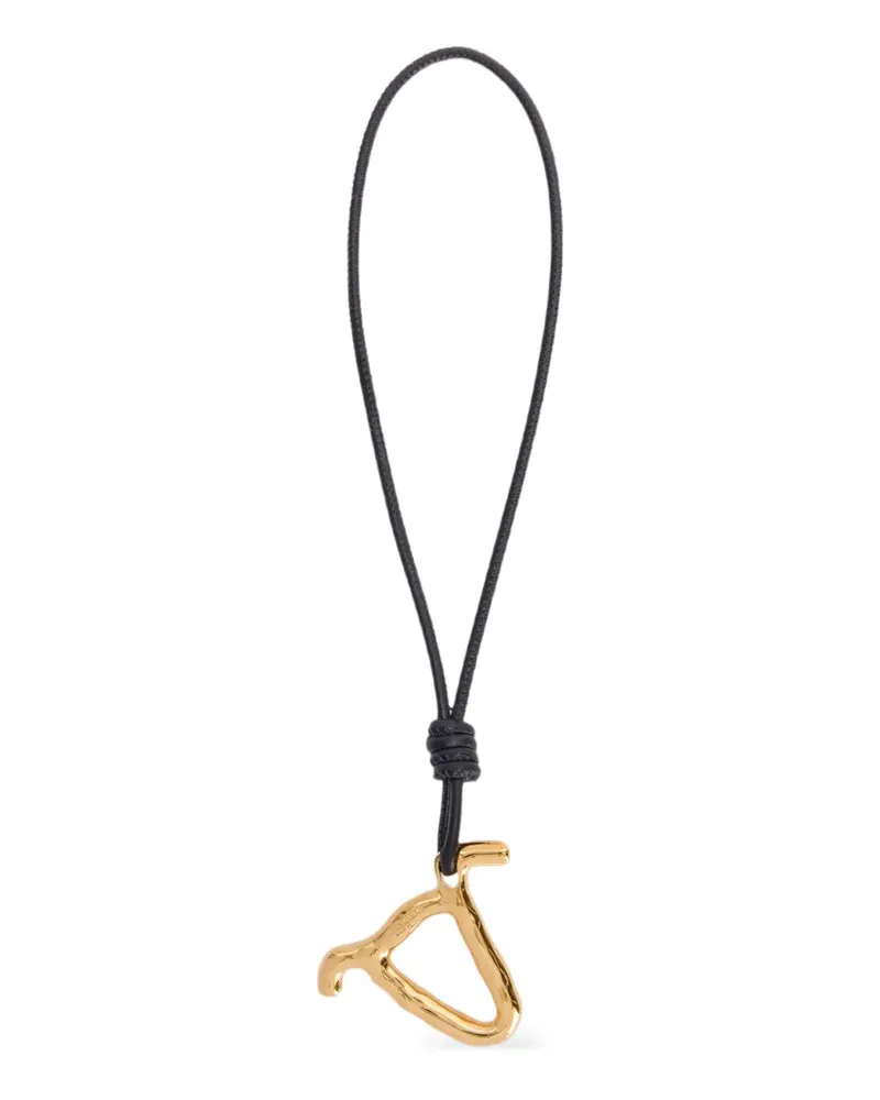 Jil Sander Zodiac charm leather necklace - Gold Gold