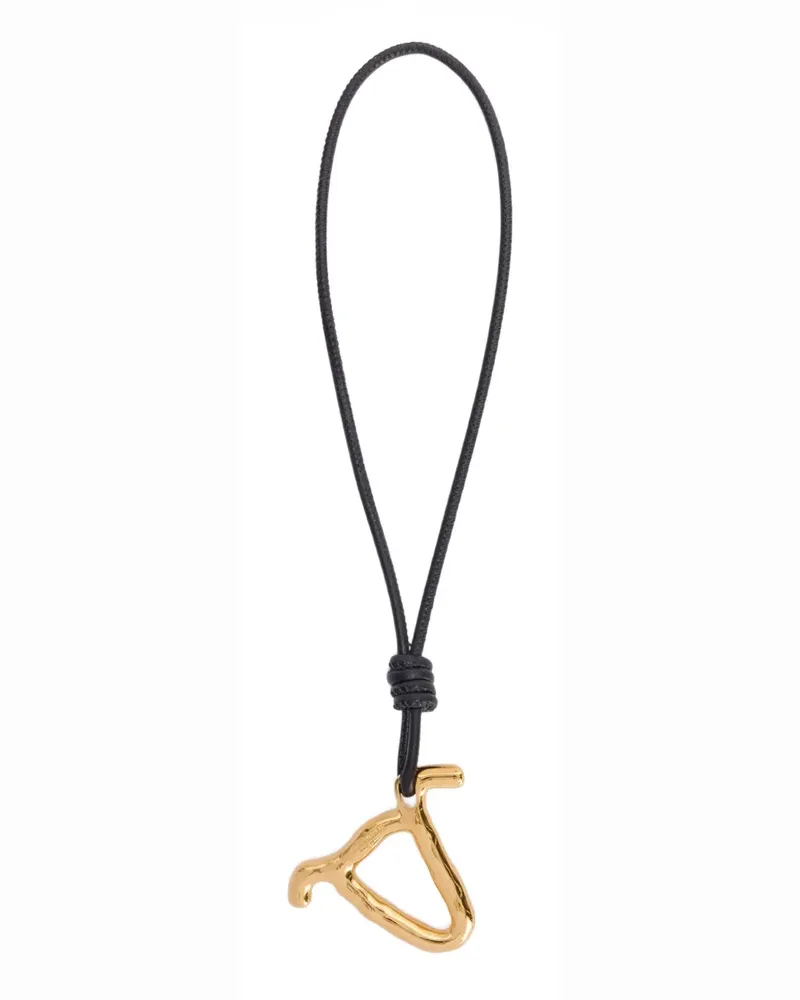 Jil Sander Zodiac charm leather necklace - Gold Gold