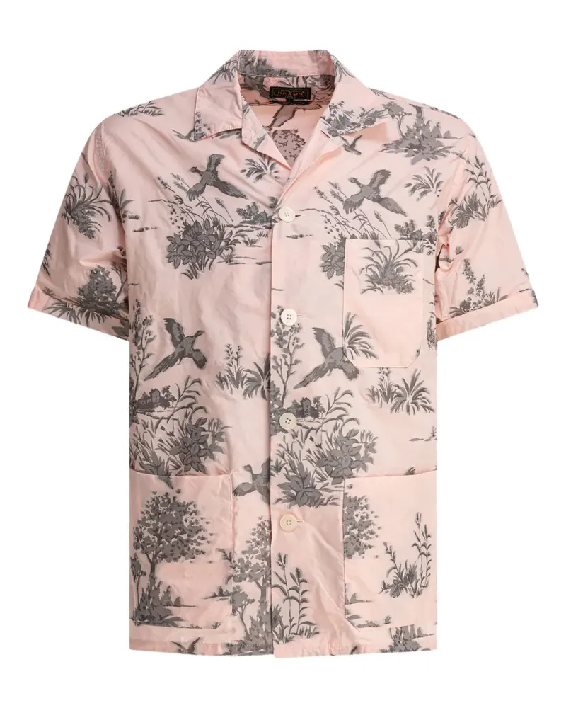 Beams Plus Hemd mit Vogel-Print - Rosa Rosa