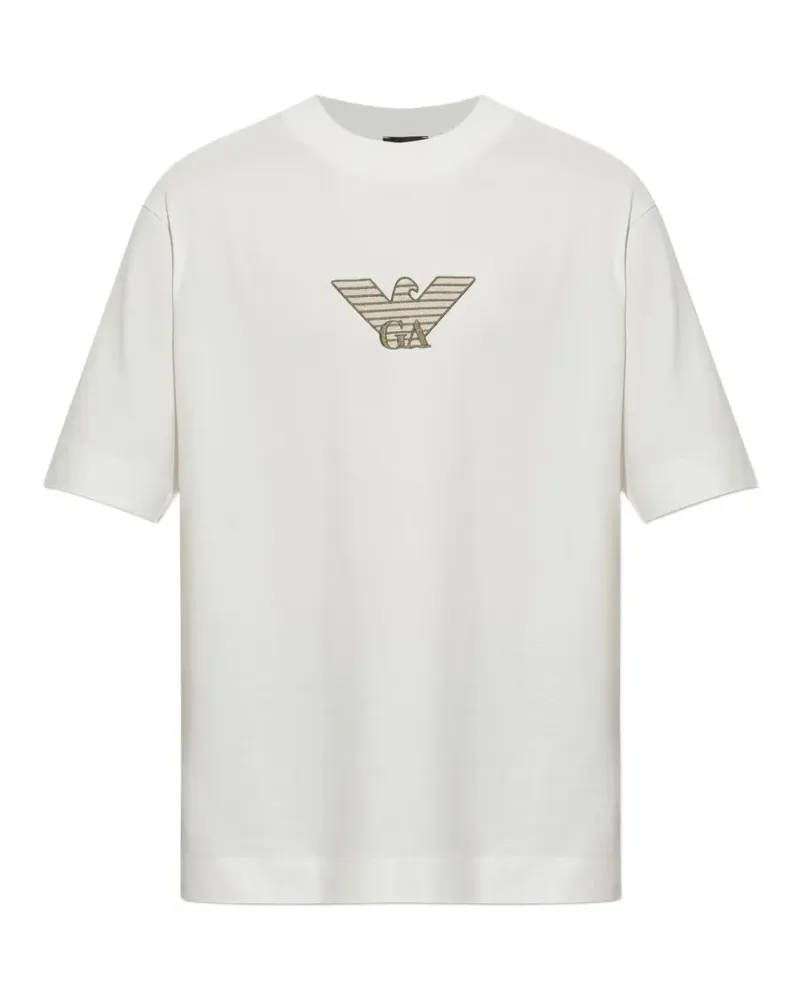 Emporio Armani embroidered-logo T-shirt - Weiß Weiß