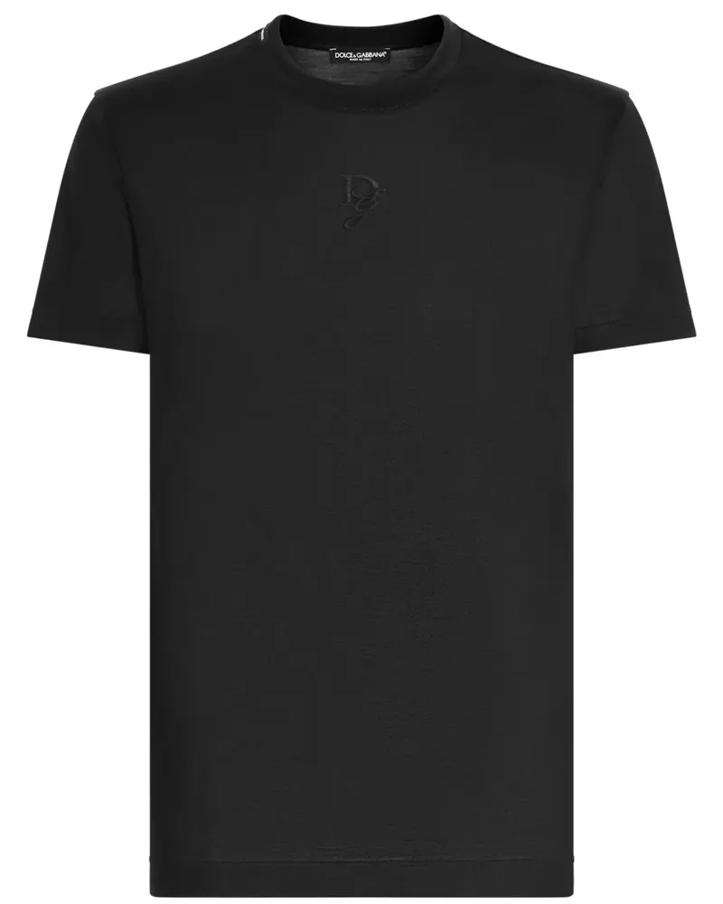 Dolce & Gabbana T-Shirt mit Logo-Stickerei - Schwarz Schwarz
