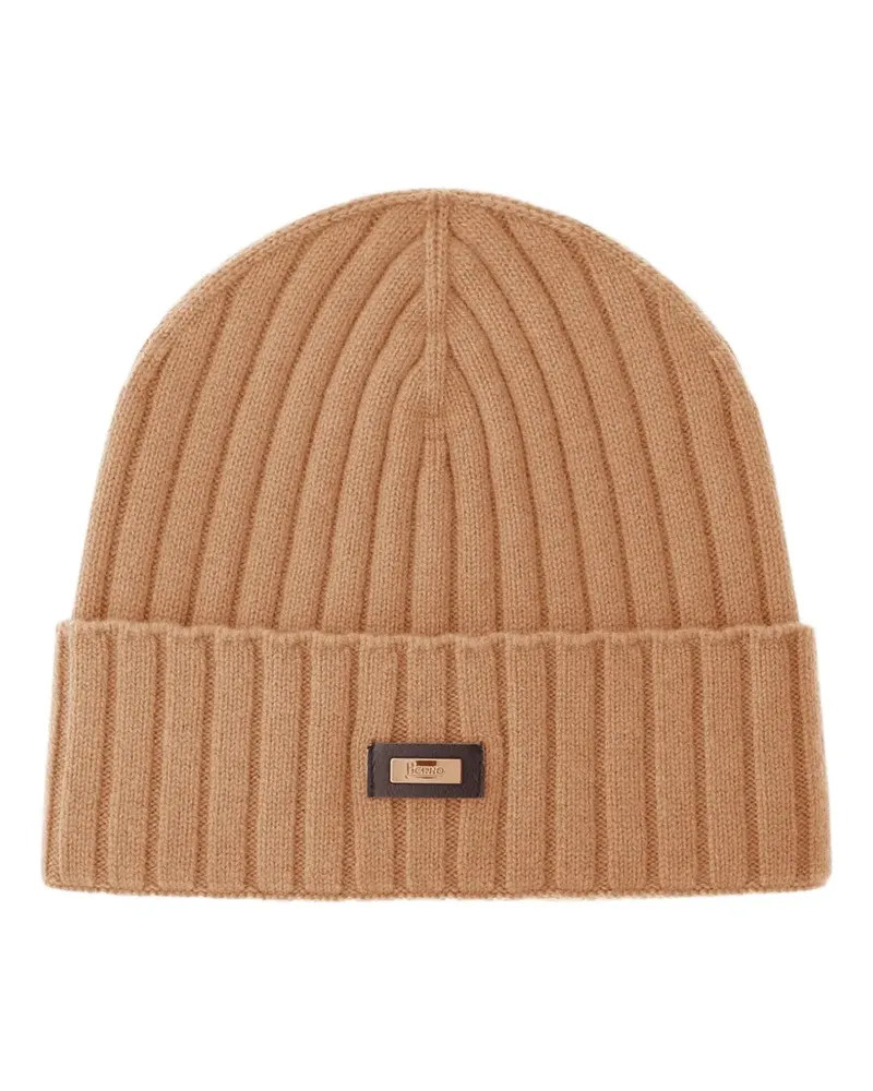 Herno Gerippte Beanie aus Kaschmir - Nude Nude