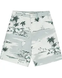 Kitsuné Segelshorts mit Landscape-Print Blau