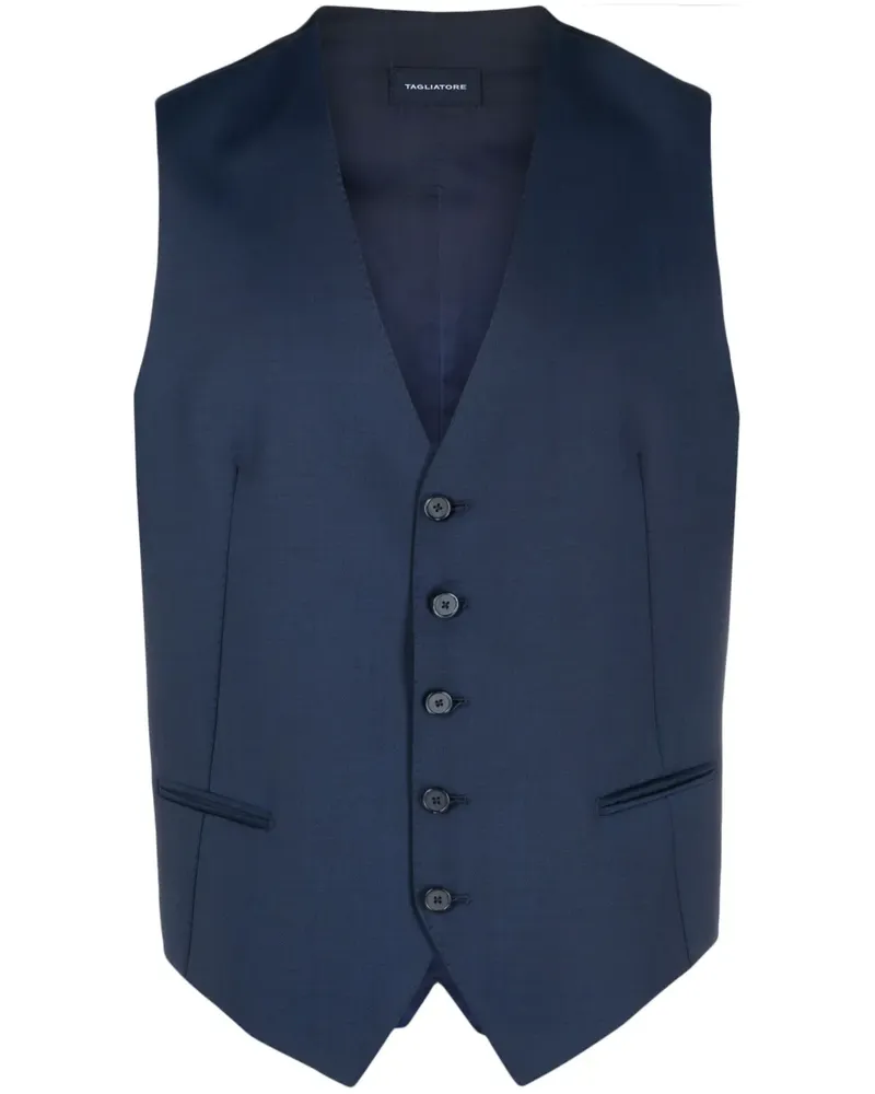 Tagliatore Weste mit Knopfleiste - Blau Blau