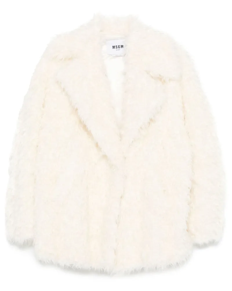 MSGM Mantel aus Faux Fur - Weiß Weiß