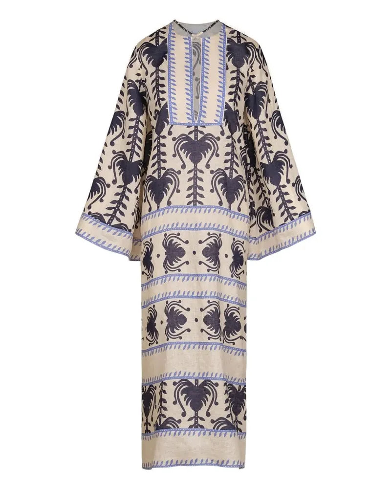 Johanna Ortiz Wild Savannah printed midi dress - Nude Nude
