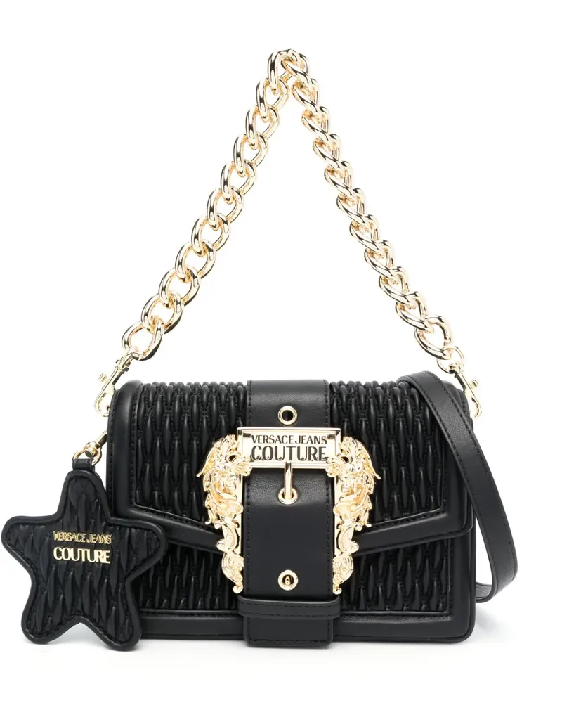 Versace Jeans Schultertasche mit barocker Schnalle - Schwarz Schwarz
