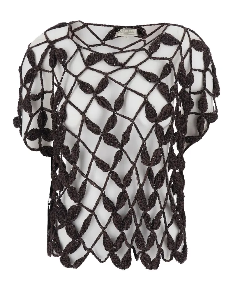 Antonelli Firenze crochet knitted top - Braun Braun