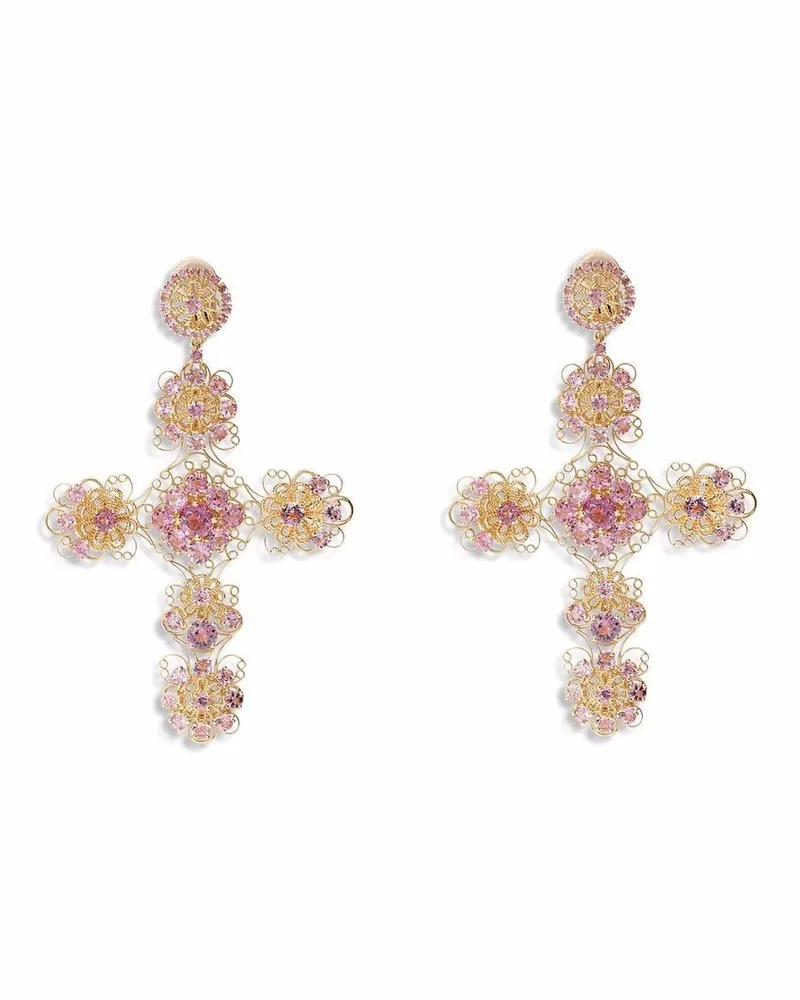 Dolce & Gabbana 18kt Filigree Gelbgoldohrringe mit Turmalin Gold