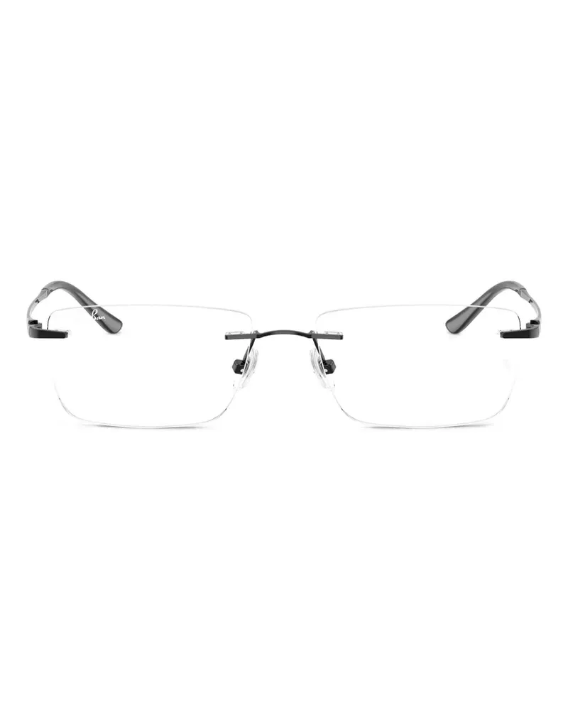 Ray Ban Rahmenlose Brille mit eckigen Gläsern - Schwarz Schwarz