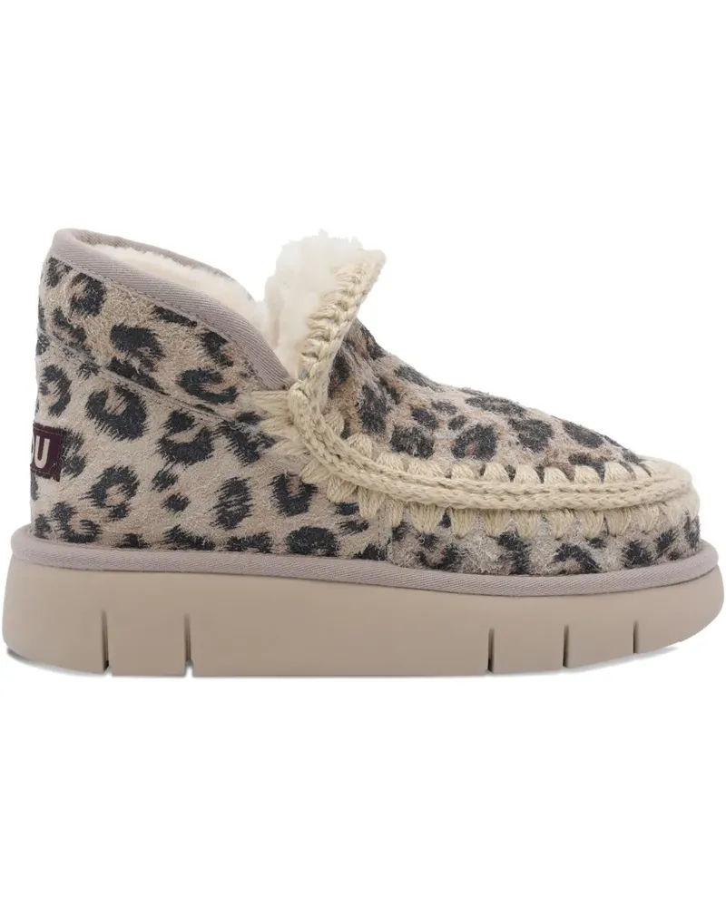 Mou Eskimo Bounce leopard print platform sneakers - Nude Nude