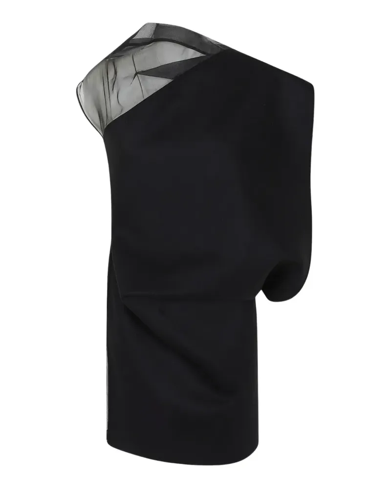SPORTMAX Midikleid mit asymmetrischem Ausschnitt - Schwarz Schwarz