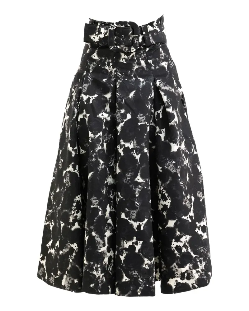 Samantha Sung Diane belted animal-print midi skirt - Schwarz Schwarz